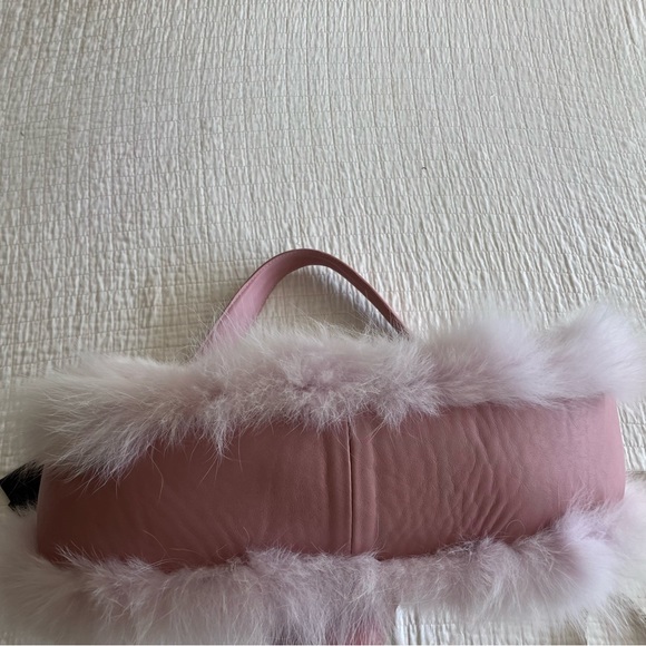 NWT Flo & Clo pink leather & fur shoulder bag - Picture 4 of 14